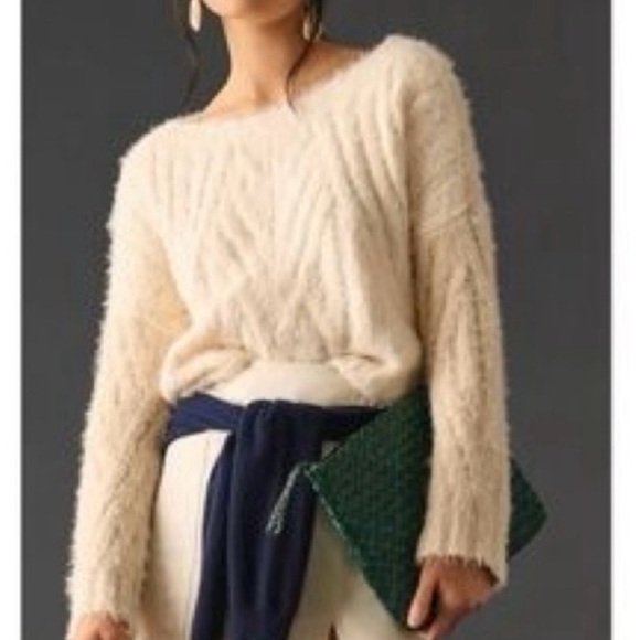 Anthropologie Fuzzy Chevron Pullover Sweater - Picture 13 of 15